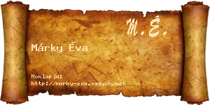 Márky Éva névjegykártya