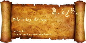 Márky Éva névjegykártya